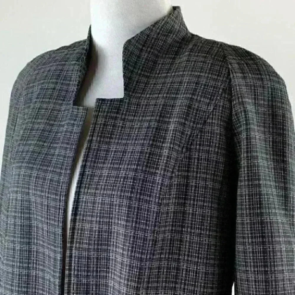 Perceptions Petite Blazer Size 8p Black White Ope… - image 6